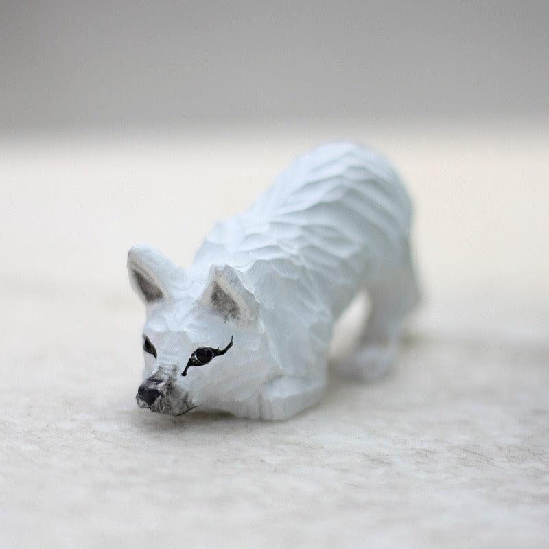 Fox Sculpted Hand-Painted Animal Wood Figure