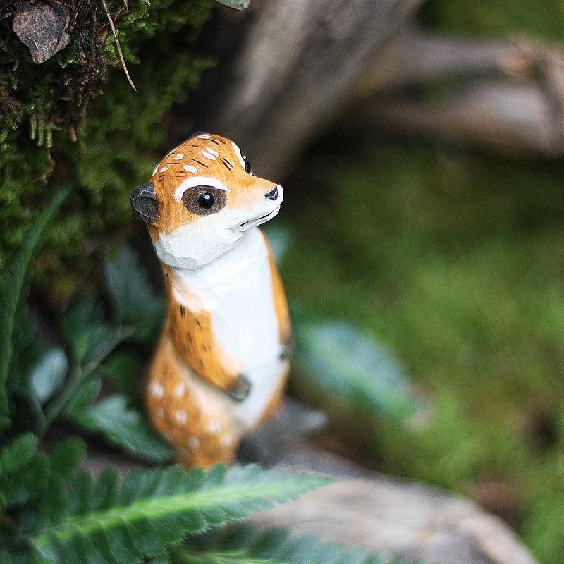 Meerkat Sculpted Hand-Painted Animal Wood Figure
