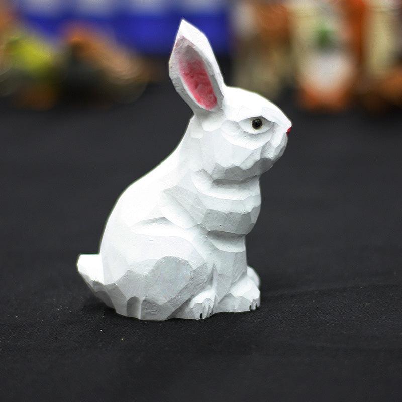 Rabbit Sculpted Hand-Painted Animal Wood Figure