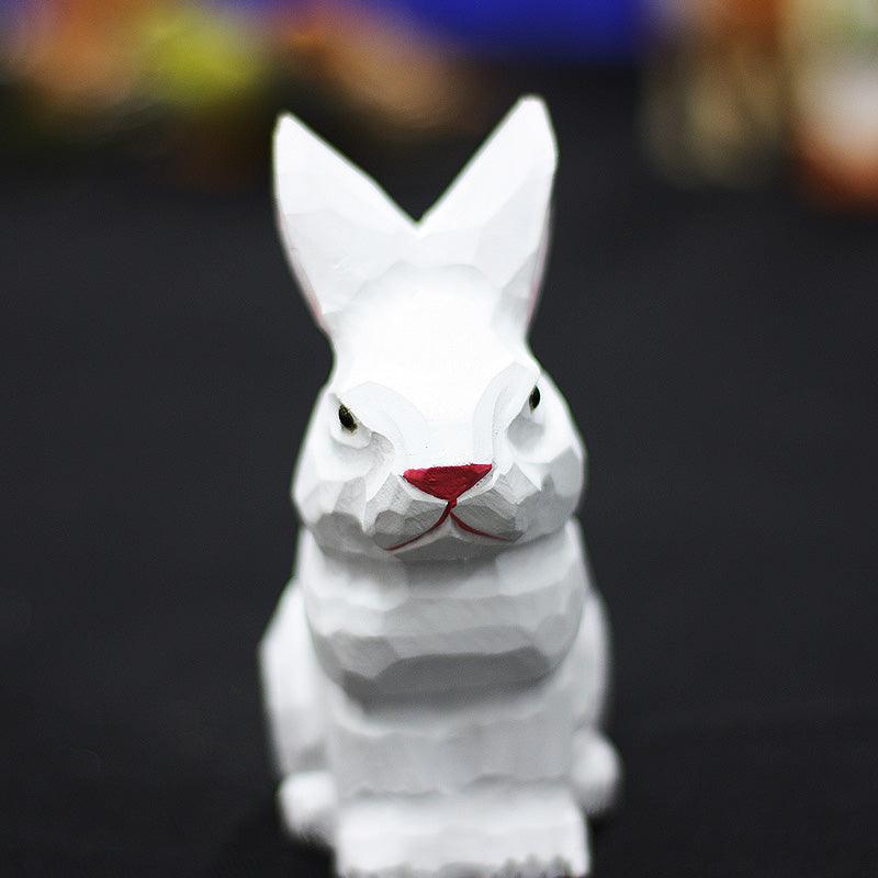 Rabbit Sculpted Hand-Painted Animal Wood Figure
