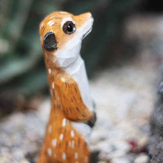 Meerkat Sculpted Hand-Painted Animal Wood Figure
